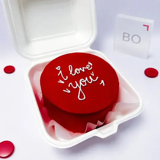 Красный бенто-торт «I love you»